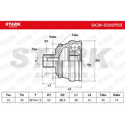 Joint Kit, Drive Shaft Stark SKJK-0200703 SKJK-0200703 - photo 6