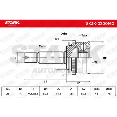 Joint Kit, Drive Shaft Stark SKJK-0200160 SKJK-0200160 - photo 4