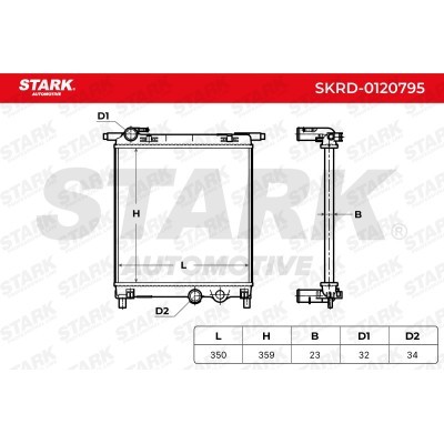 Radiator, Engine Cooling Stark SKRD-0120795 SKRD-0120795 - photo 12