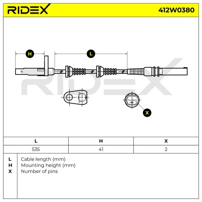 ABS Sensor RIDEX 412W0380 412W0380 - photo 5