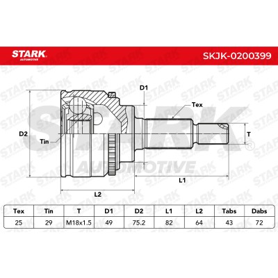 Joint Kit, Drive Shaft Stark SKJK-0200399 SKJK-0200399 - photo 7