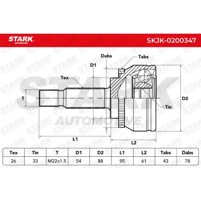 Joint Kit, Drive Shaft Stark SKJK-0200347 SKJK-0200347 - photo 5