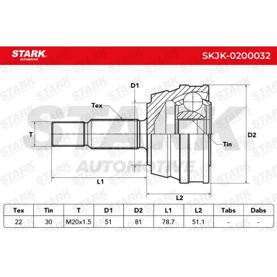 Joint Kit, Drive Shaft Stark SKJK-0200032 SKJK-0200032 - photo 8