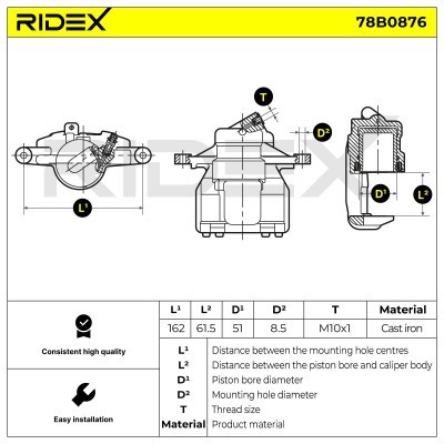 Brake Caliper RIDEX 78B0876 78B0876 - photo 6