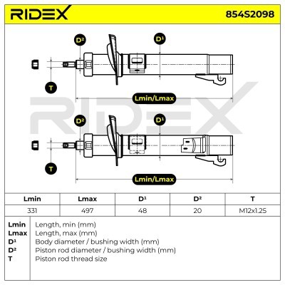 Shock Absorber RIDEX 854S2098 854S2098 - photo 6