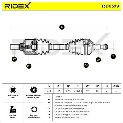 Drive Shaft RIDEX 13D0579 13D0579 - photo 7