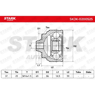 Joint Kit, Drive Shaft Stark SKJK-0200525 SKJK-0200525 - photo 7