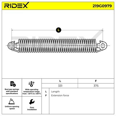 Gas Spring, boot-/cargo area RIDEX 219G0979 219G0979 - photo 5