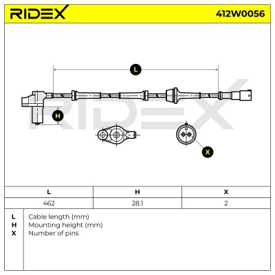 ABS Sensor RIDEX 412W0056 412W0056 - photo 5