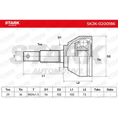 Joint Kit, Drive Shaft Stark SKJK-0200186 SKJK-0200186 - photo 5