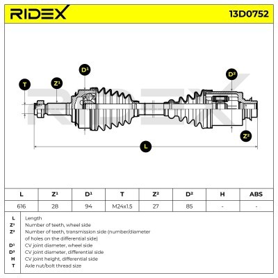 Drive Shaft RIDEX 13D0752 13D0752 - photo 14