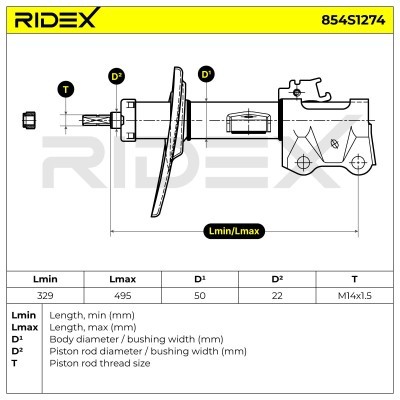 Shock Absorber RIDEX 854S1274 854S1274 - photo 6