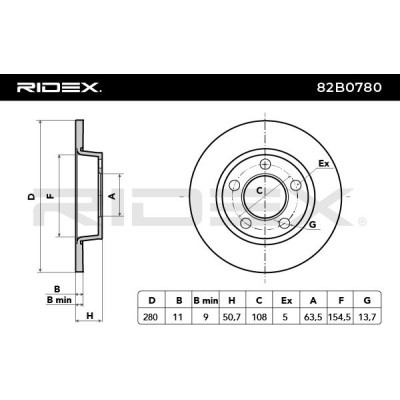 Brake Disc RIDEX 82B0780 82B0780 - photo 6