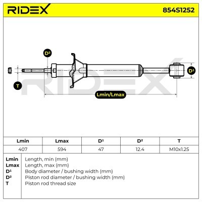 Shock Absorber RIDEX 854S1252 854S1252 - photo 9