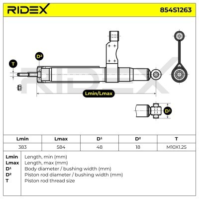 Shock Absorber RIDEX 854S1263 854S1263 - photo 5