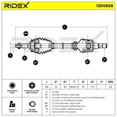 Drive Shaft RIDEX 13D0668 13D0668 - photo 7