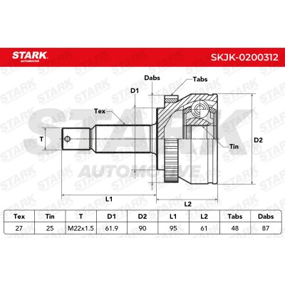 Joint Kit, Drive Shaft Stark SKJK-0200312 SKJK-0200312 - photo 4