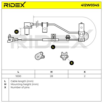 ABS Sensor RIDEX 412W0345 412W0345 - photo 5