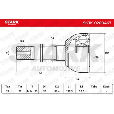 Joint Kit, Drive Shaft Stark SKJK-0200467 SKJK-0200467 - photo 6
