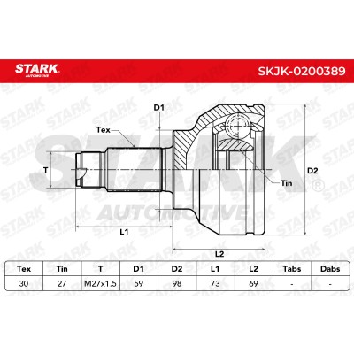 Joint Kit, Drive Shaft Stark SKJK-0200389 SKJK-0200389 - photo 4