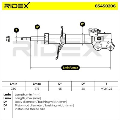 Shock Absorber RIDEX 854S0206 854S0206 - photo 8