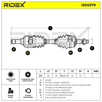 Drive Shaft RIDEX 13D0379 13D0379 - photo 6