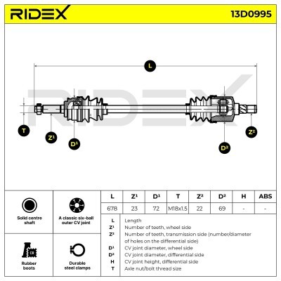 Drive Shaft RIDEX 13D0995 13D0995 - photo 7