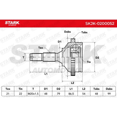 Joint Kit, Drive Shaft Stark SKJK-0200052 SKJK-0200052 - photo 5