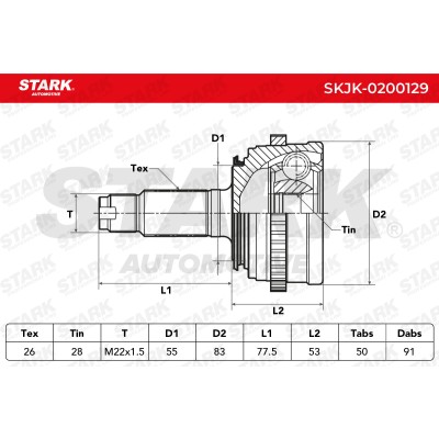 Joint Kit, Drive Shaft Stark SKJK-0200129 SKJK-0200129 - photo 7