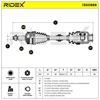 Drive Shaft RIDEX 13D0888 13D0888 - photo 6