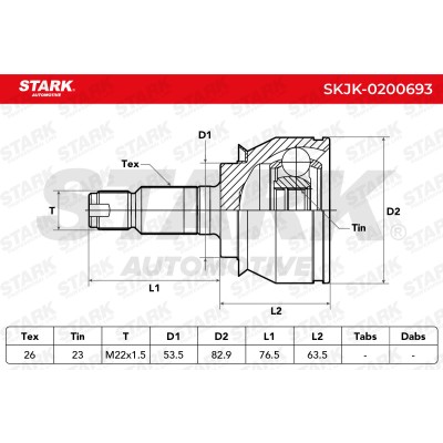 Joint Kit, Drive Shaft Stark SKJK-0200693 SKJK-0200693 - photo 4