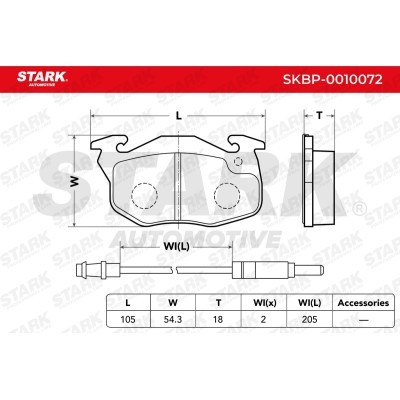 Brake Pads Set Stark SKBP-0010072 SKBP-0010072 - photo 3