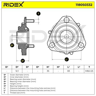 Strut Support Bearing Front RIDEX 1180S0332 1180S0332 - photo 5