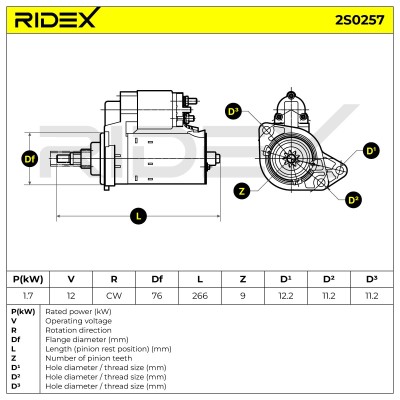 Starter RIDEX 2S0257 2S0257 - photo 5