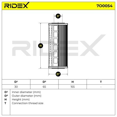 Oil Filter RIDEX 7O0054 7O0054 - photo 6