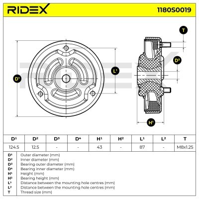 Strut Support Bearing Front RIDEX 1180S0019 1180S0019 - photo 5