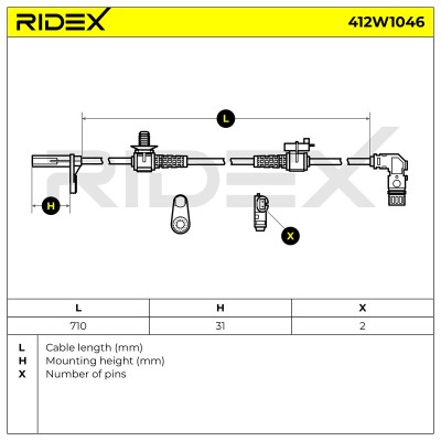 ABS Sensor RIDEX 412W1046 412W1046 - photo 6
