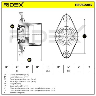 Strut Support Bearing Front RIDEX 1180S0084 1180S0084 - photo 5