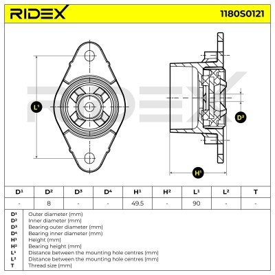 Strut Support Bearing Front RIDEX 1180S0121 1180S0121 - photo 5