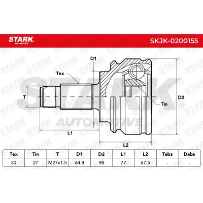 Joint Kit, Drive Shaft Stark SKJK-0200155 SKJK-0200155 - photo 6