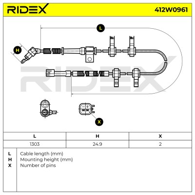 ABS Sensor RIDEX 412W0961 412W0961 - photo 6