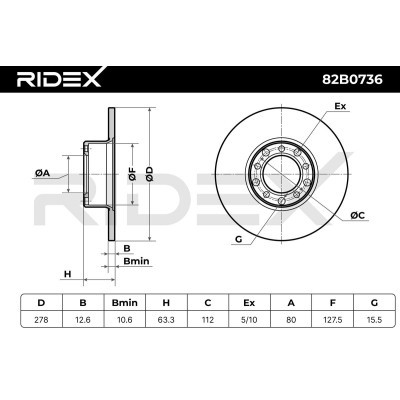 Brake Disc RIDEX 82B0736 82B0736 - photo 8