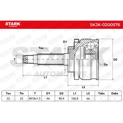 Joint Kit, Drive Shaft Stark SKJK-0200576 SKJK-0200576 - photo 6