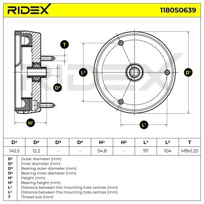 Strut Support Bearing Front RIDEX 1180S0639 1180S0639 - photo 4