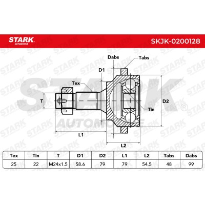 Joint Kit, Drive Shaft Stark SKJK-0200128 SKJK-0200128 - photo 7