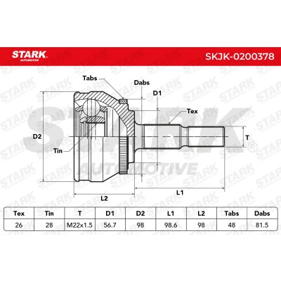 Joint Kit, Drive Shaft Stark SKJK-0200378 SKJK-0200378 - photo 8