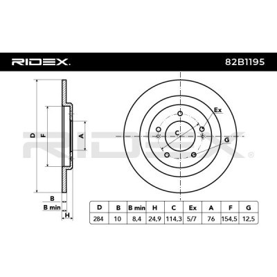 Brake Disc RIDEX 82B1195 82B1195 - photo 3