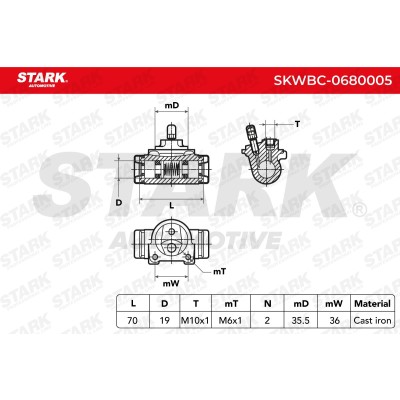 Wheel Brake Cylinder Stark SKWBC-0680005 SKWBC-0680005 - photo 8