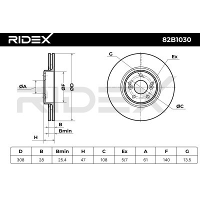 Brake Disc RIDEX 82B1030 82B1030 - photo 3