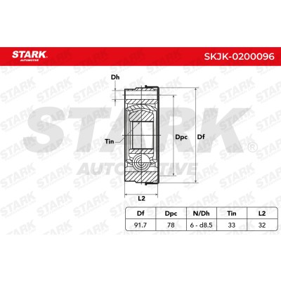 Joint Kit, Drive Shaft Stark SKJK-0200096 SKJK-0200096 - photo 5